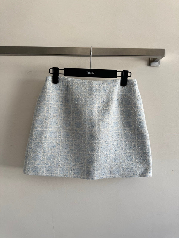 25th New Limited Edition Glacier Blue Rattan Check Classic Skirt