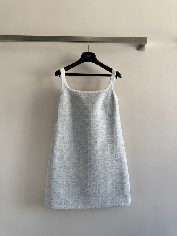 New limited edition glacier blue Princess Diana rattan check slip dress.