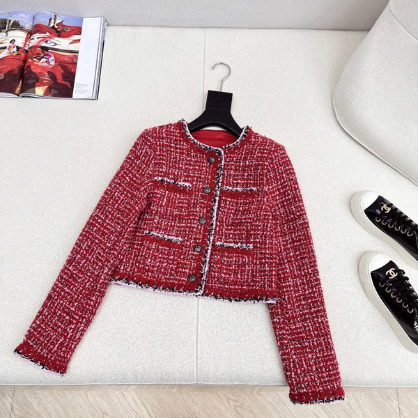 Latest Autumn/Winter Chanel-inspired Four-Pocket Woven Jacket