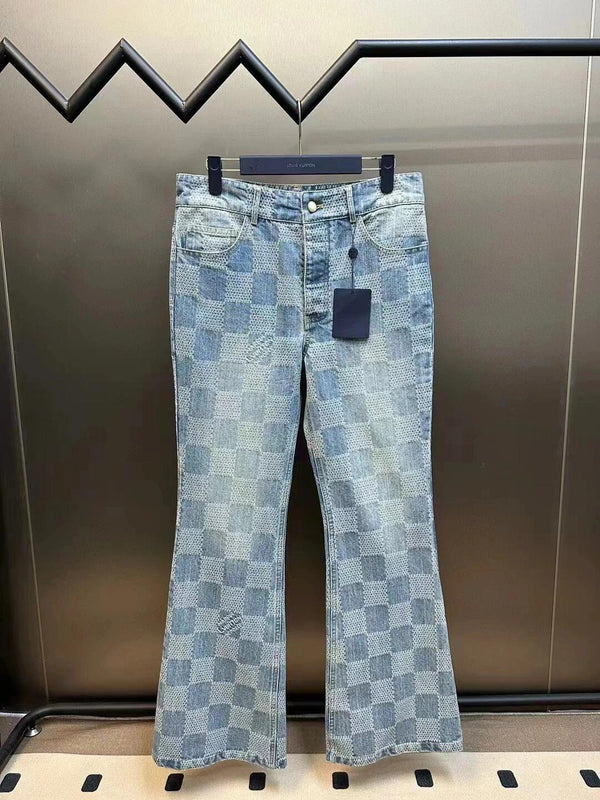 Checkerboard casual jeans