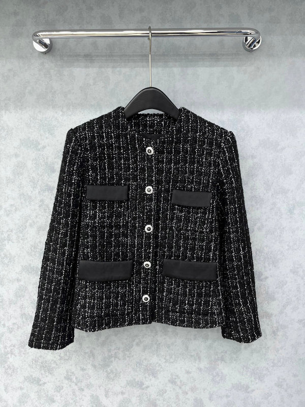 New Tweed Crew Neck Jacket
