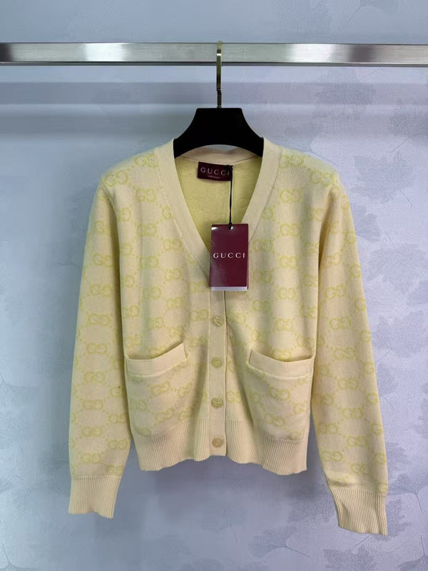 jacquard logo knitted cardigan