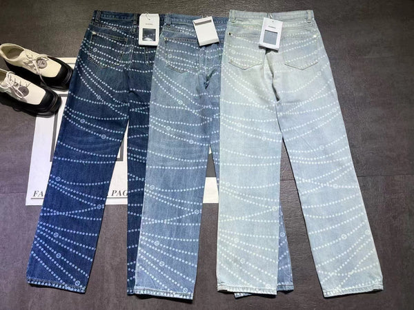 Spring/Summer New Arrival Pearl Denim Straight Leg Pants