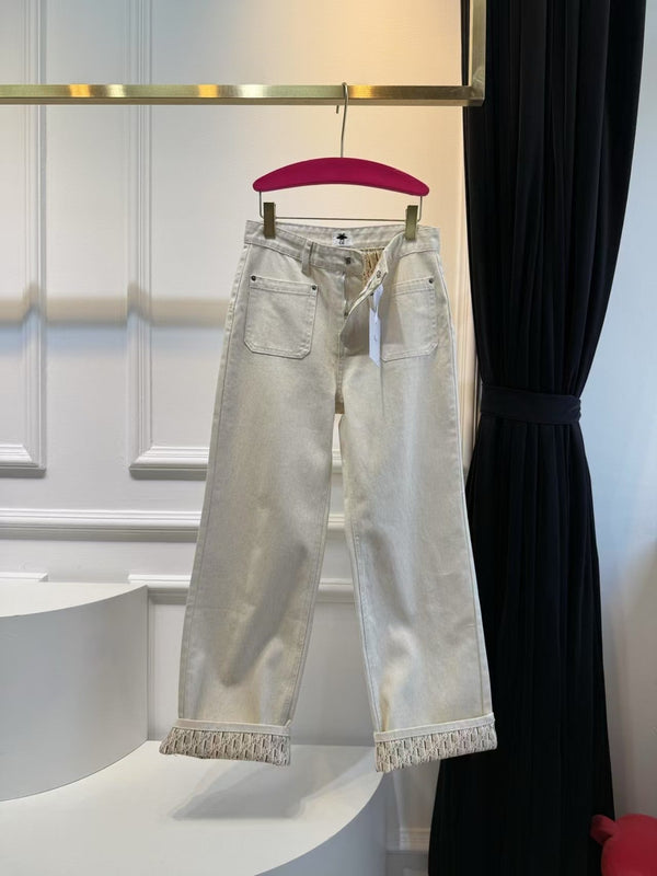 Spring/Summer New Double Pocket Rolled Hem Jeans