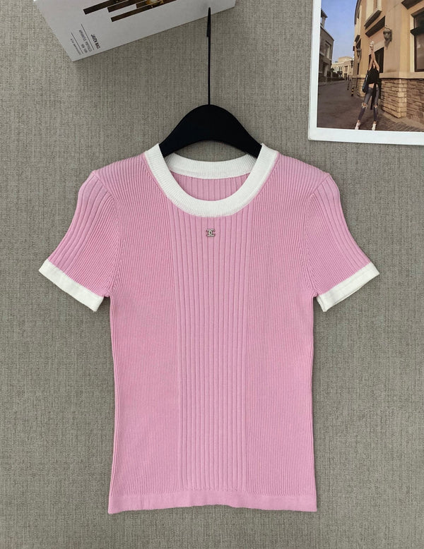 Pink Metallic Label Short Sleeve