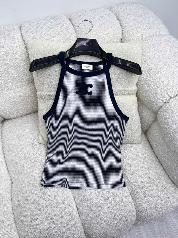 pinstriped undershirt