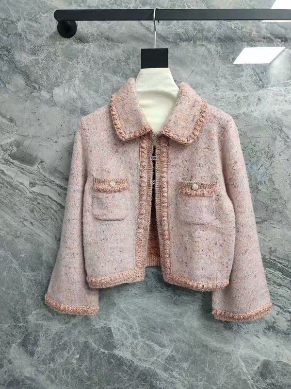 Pink Diamond-Button Cardigan