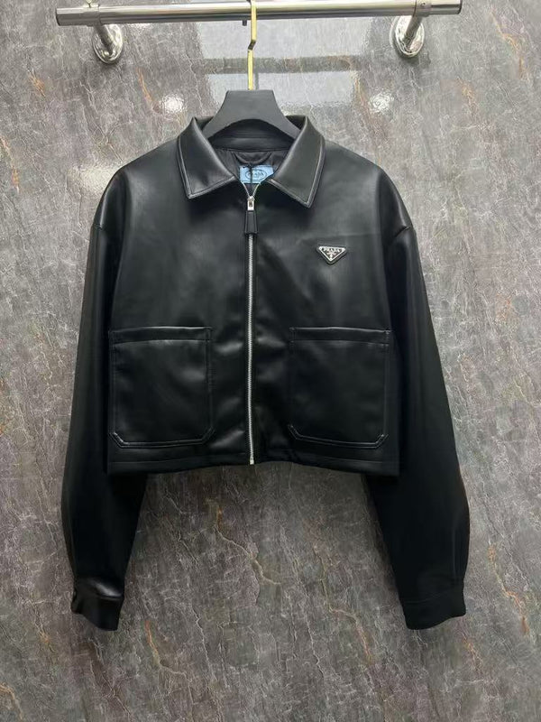 New zippered leather jacket