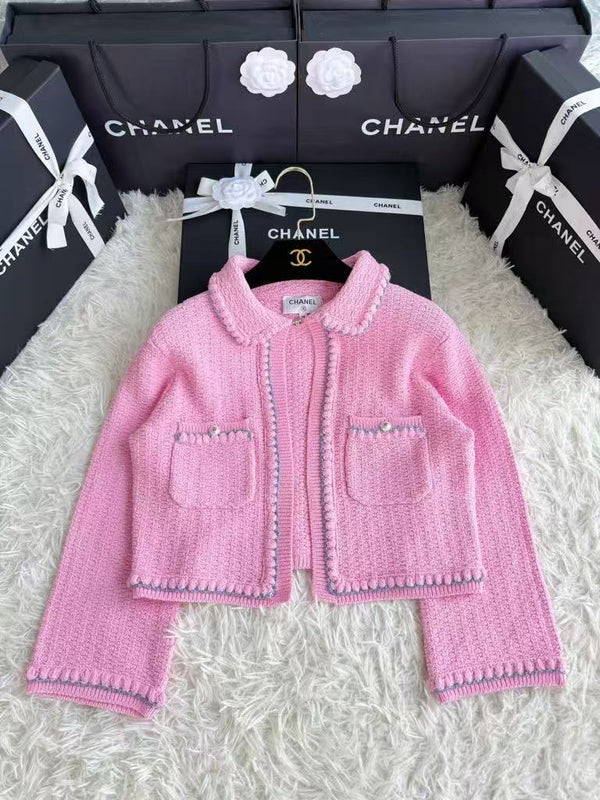 New one-button doll collar knitted cardigan