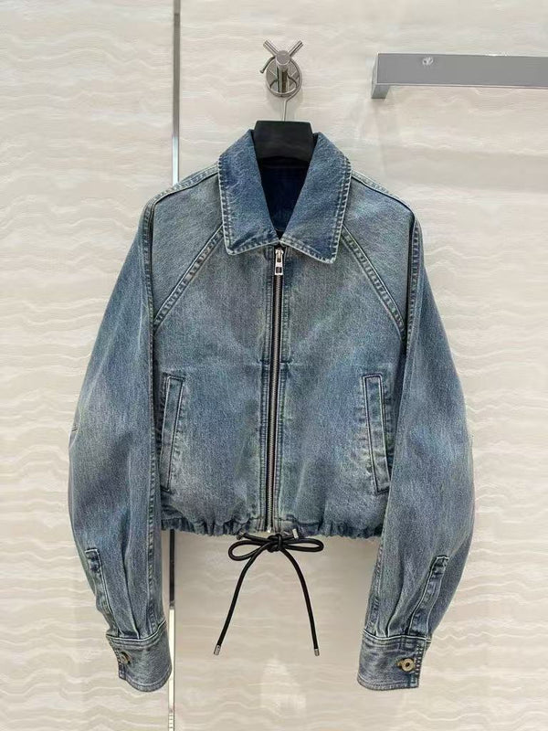 Retro washed blue denim