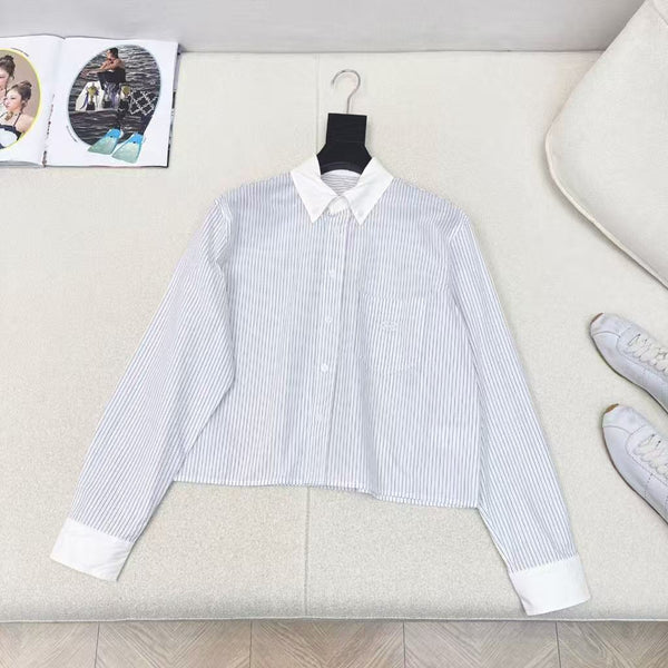 Striped Cropped Shirt