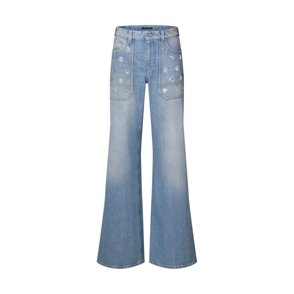 New sequined flared jeans